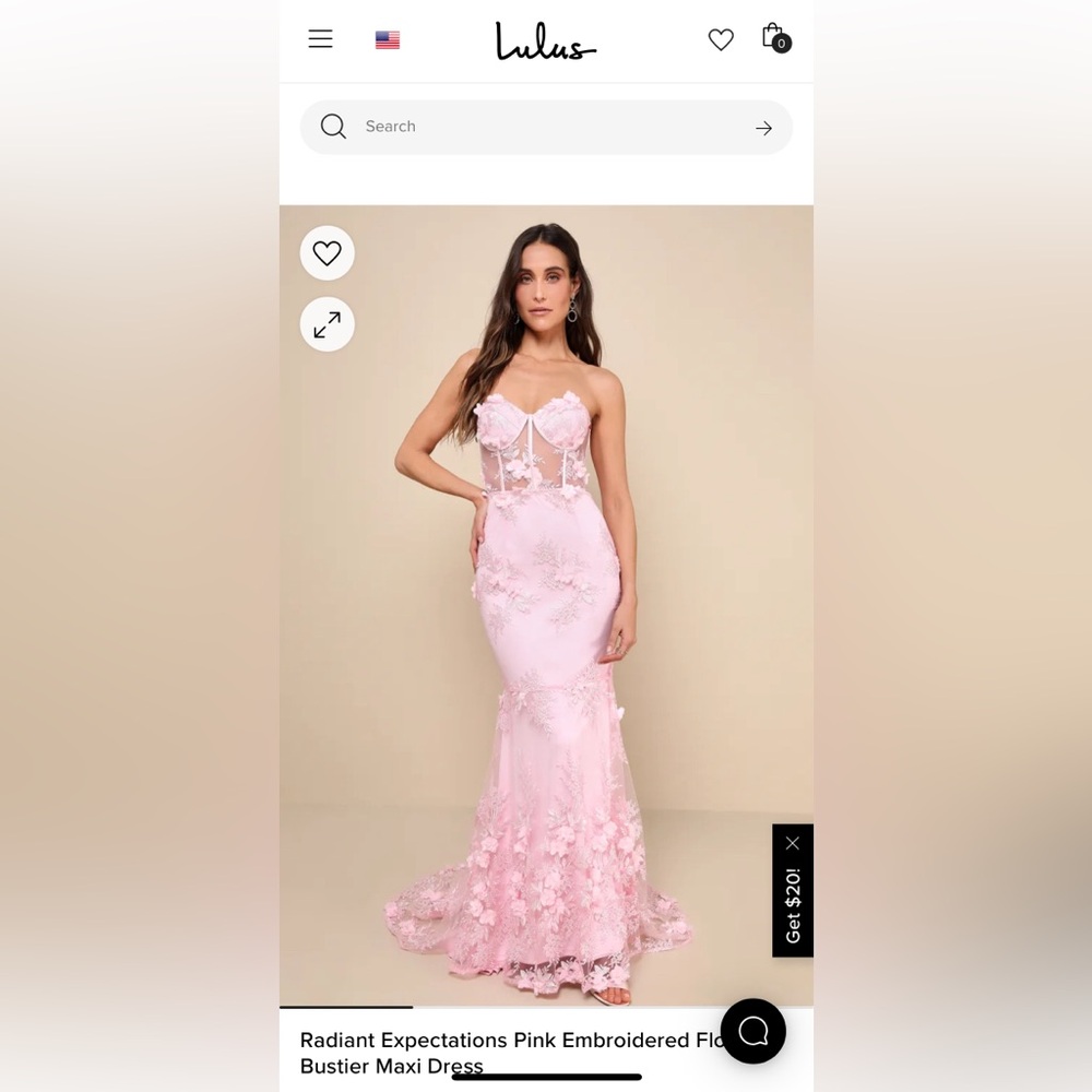 Lulus-Radiant Expectations Pink Embroidered Floral Bustier Maxi Dress